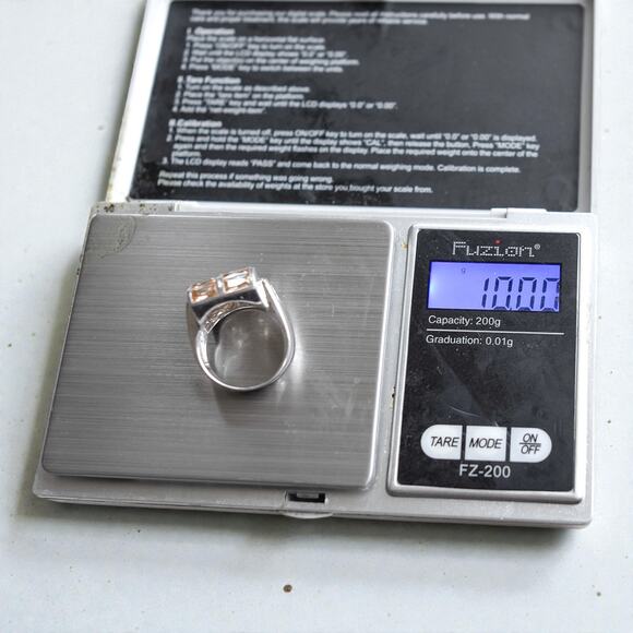 Vintage 925 Silver Yellow Tourmaline Ring Size 8 Chunky Domed Cocktail - Picture 8 of 10